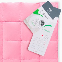 Kołdra puchowa 160x200 całoroczna Półpuch 5% AMZ zbliżenie na metkę