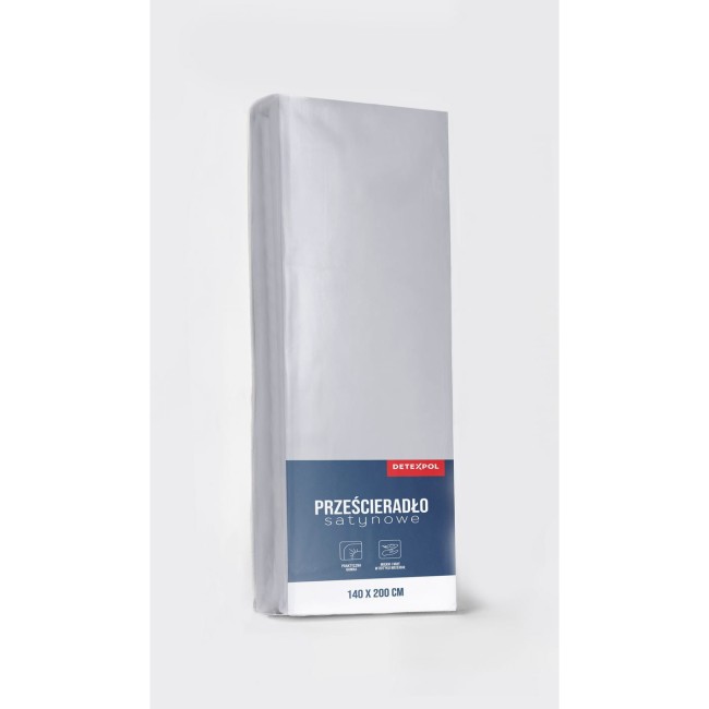 Przejdź do produktu Prześcieradło z gumką 120x200 mikrofibra satynowa jasne szare