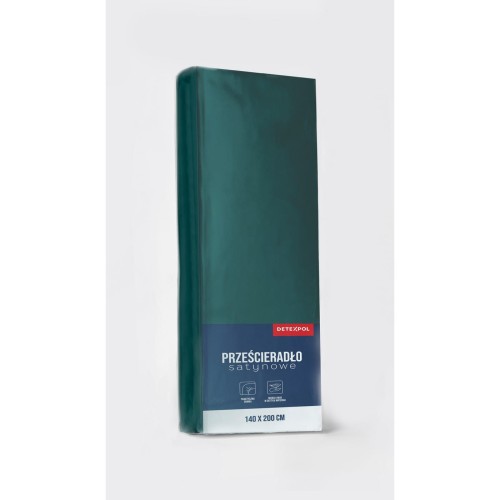 Prześcieradło z gumką 200x220 mikrofibra satynowa zielone