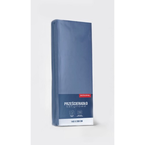 Prześcieradło z gumką 90x200 mikrofibra satynowa niebieskie