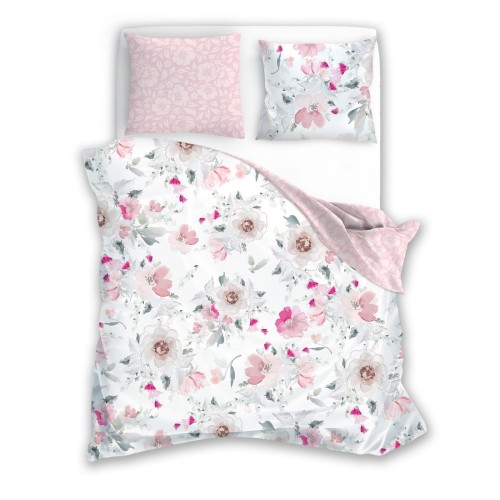 Pościel satynowa bawełna 160x200 Różany Świt MILAGRO VERDE 003