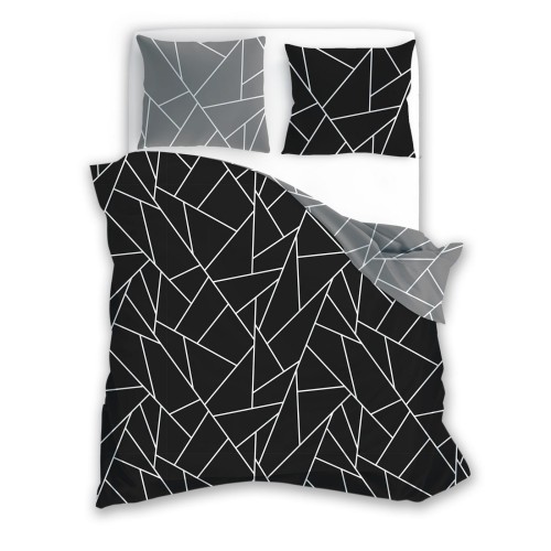 Pościel satynowa bawełna 160x200 Geometria Nocy MILAGRO VERDE 007