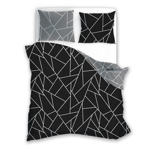 Przejdź do produktu Pościel satynowa bawełna 200x220 Geometria Nocy MILAGRO VERDE 007