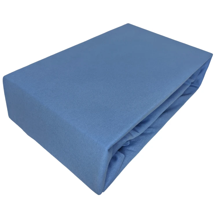 prześcieradło z gumką frotte 140x200 błękitne