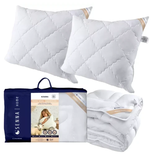 Komplet poduszki i kołdra 200x220 z wełny merynosów MERINO WOOL