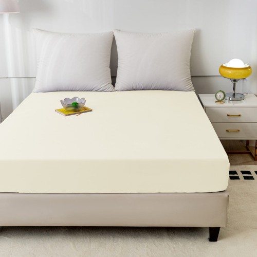 Prześcieradło z gumką 90x200 bawełna ecru GK04