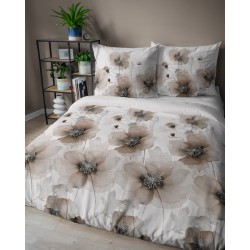 Pościel satynowa bawełna 200x220 Beżowy Romantyzm 4817D