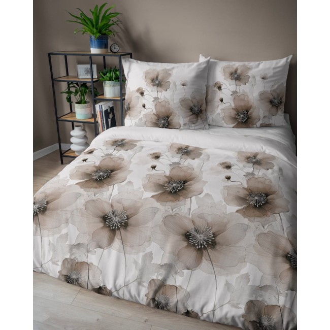 Przejdź do produktu Pościel satynowa bawełna 200x220 Beżowy Romantyzm 4817D