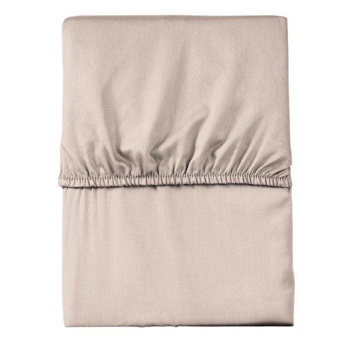 Prześcieradło z gumką 140x200 mikrofibra satynowa beżowe