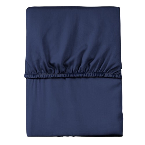 Prześcieradło z gumką 160x200 mikrofibra satynowa granatowe