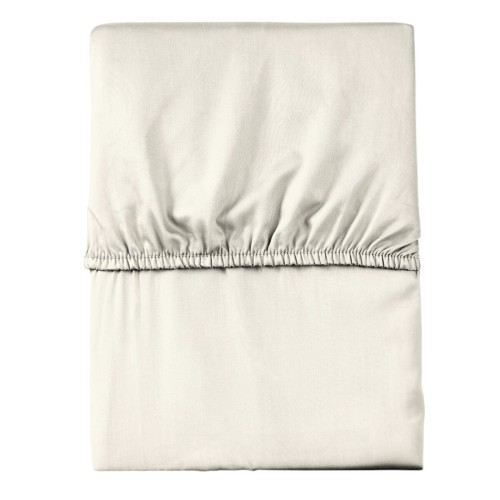 Prześcieradło z gumką 180x200 mikrofibra satynowa ecru