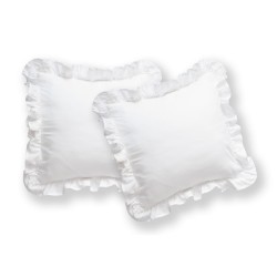 Poszewki 40x40 z falbanką Bawełna PURE 2 szt. Biała