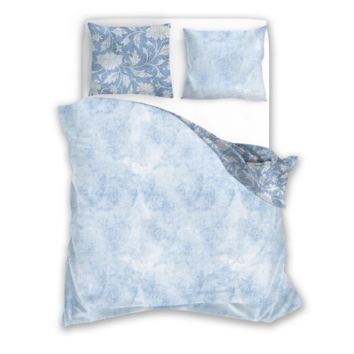 Pościel bawełniana 160x200 Błękitna harmonia PURE COTTON 010 druga strona