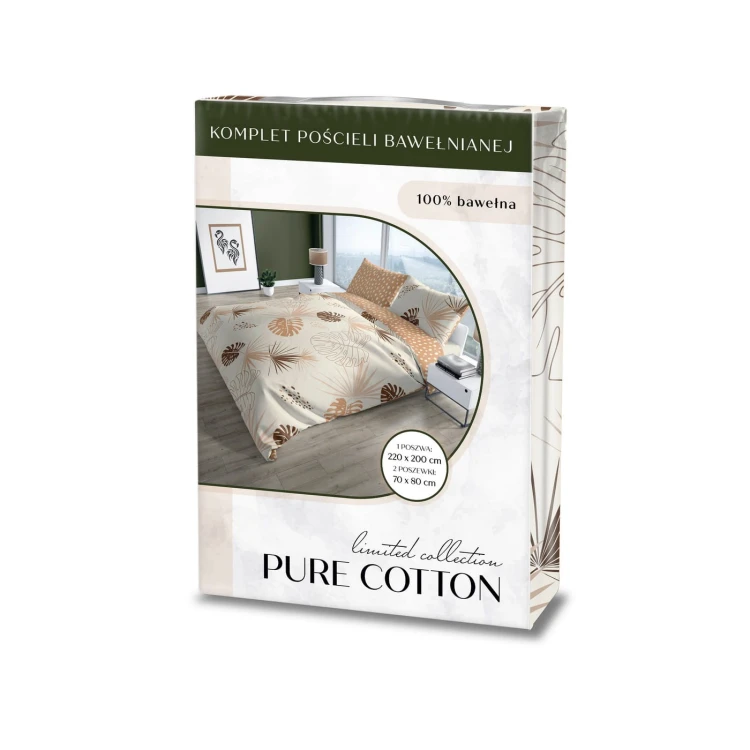Pościel bawełniana 200x220 Egzotyczna oaza PURE COTTON 011 opakowanie