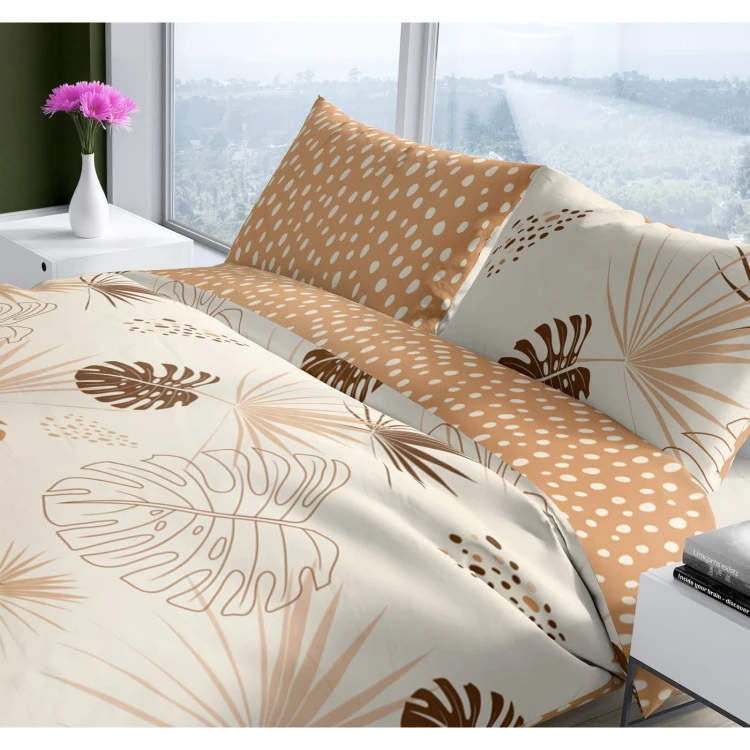 Pościel bawełniana 200x220 Egzotyczna oaza PURE COTTON 011 zbliżenie na wzór