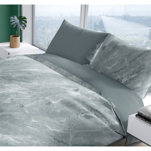 Pościel bawełniana 200x220 Szary granit PURE COTTON 014 zbliżenie na wzór