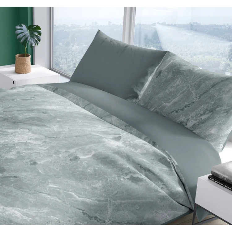 Pościel bawełniana 200x220 Szary granit PURE COTTON 014 zbliżenie na wzór