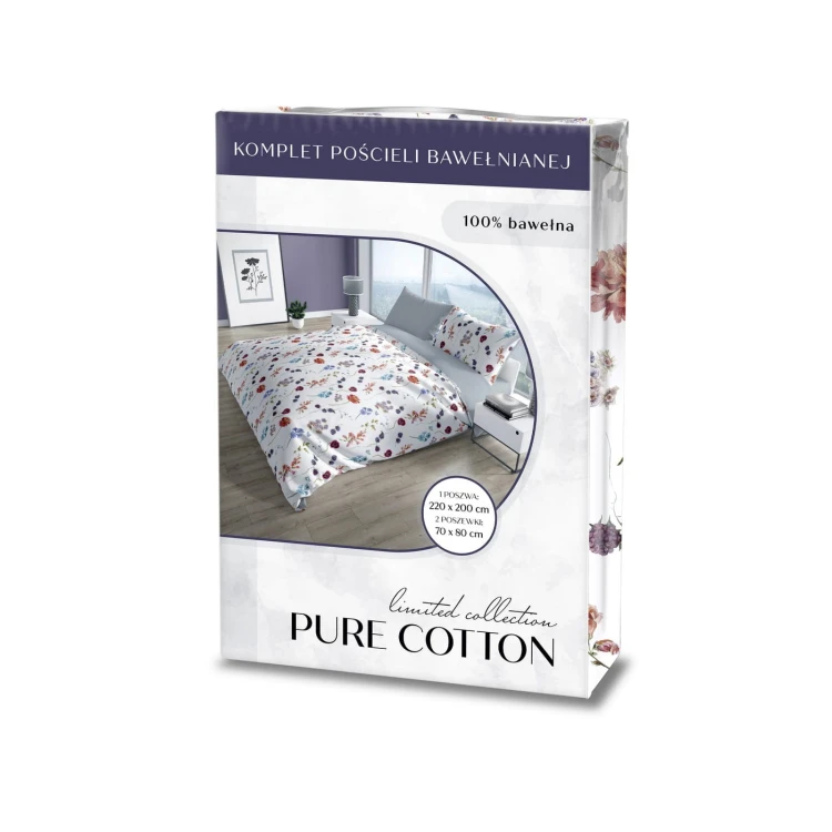 Pościel bawełniana 160x200 Łąkowa harmonia PURE COTTON 012 opakowanie