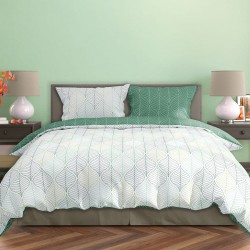 Pościel satynowa bawełna 160x200 Naturalny Rytm MILAGRO VERDE 014