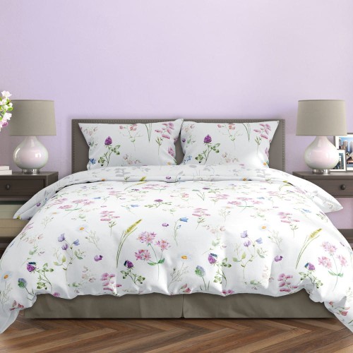 Pościel satynowa bawełna 200x220 Łąkowe Marzenie MILAGRO VERDE 013