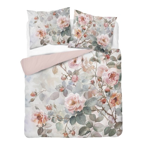 Pościel 160x200 satynowa z mikrowłókno Vintage Rose 5305A