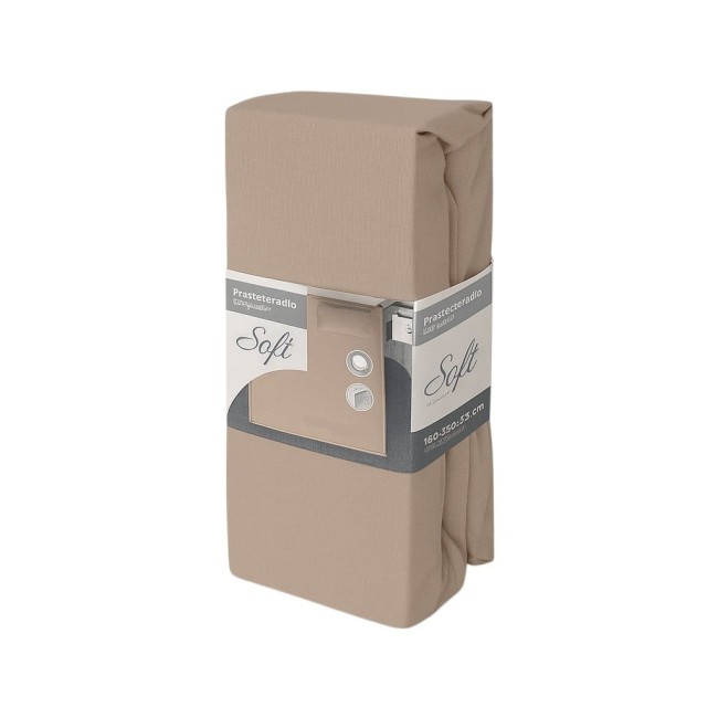 Przejdź do produktu Prześcieradło z gumką 160x200 bawełna jersey cappuccino