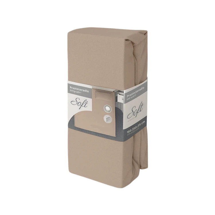 Prześcieradło z gumką 160x200 bawełna jersey cappuccino