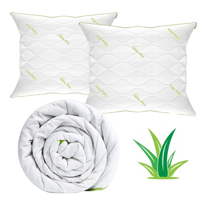 Przejdź do produktu Kołdra i poduszki 160x200 ALOE VERA całoroczny komplet