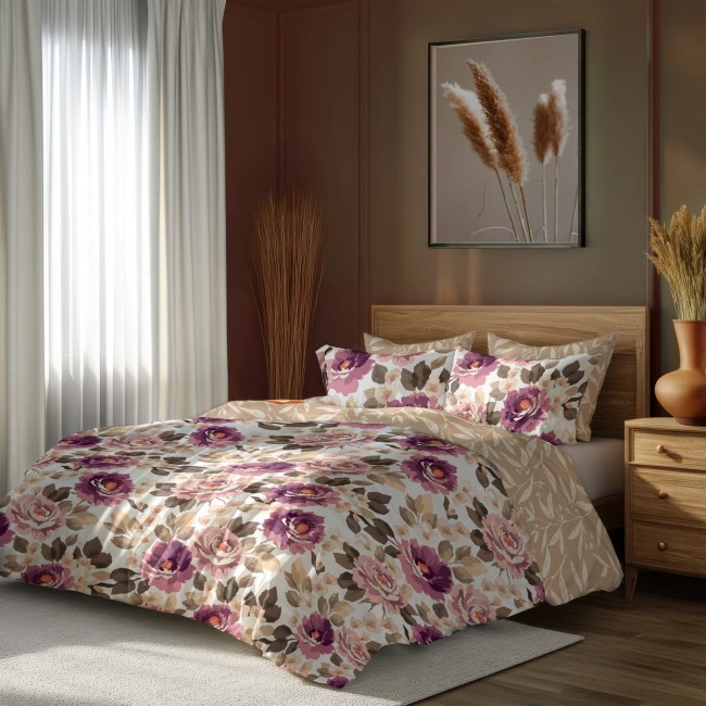 Przejdź do produktu Pościel satynowa bawełna 160x200 Romantic Rose Beige MILAGRO VERDE 017
