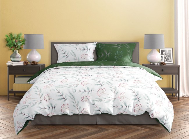 Przejdź do produktu Pościel satynowa bawełna 160x200 Leśny Poranek MILAGRO VERDE 020
