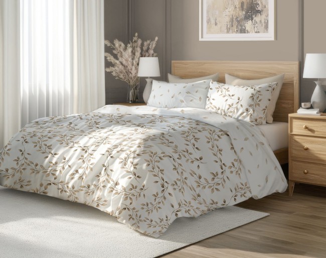 Przejdź do produktu Pościel satynowa bawełna 160x200 Liściasta Elegancja MILAGRO VERDE 021