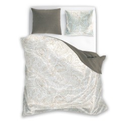 Pościel satynowa bawełna 160x200 Taupe Nature MILAGRO VERDE 028