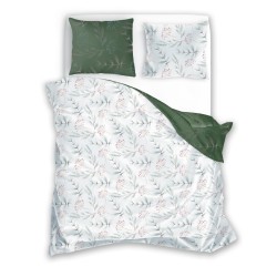 Pościel satynowa bawełna 200x220 Leśny Poranek MILAGRO VERDE 020