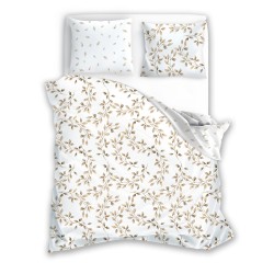 Pościel satynowa bawełna 200x220 Liściasta Elegancja MILAGRO VERDE 021