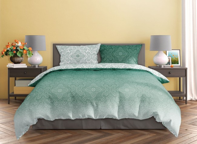 Przejdź do produktu Pościel satynowa bawełna 200x220 Emerald Dream MILAGRO VERDE 023