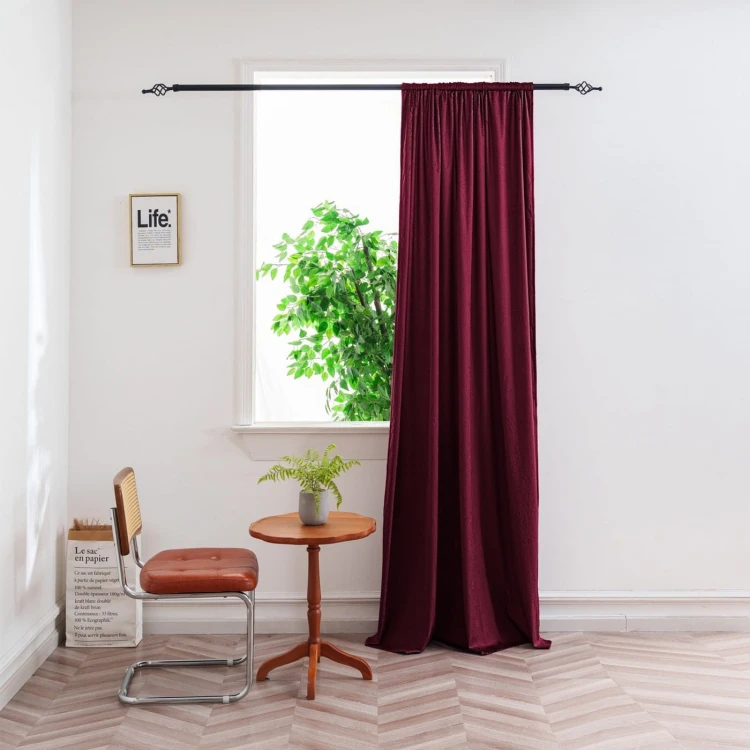 Zasłona welur 137x250 na taśmie żabki bordo 09