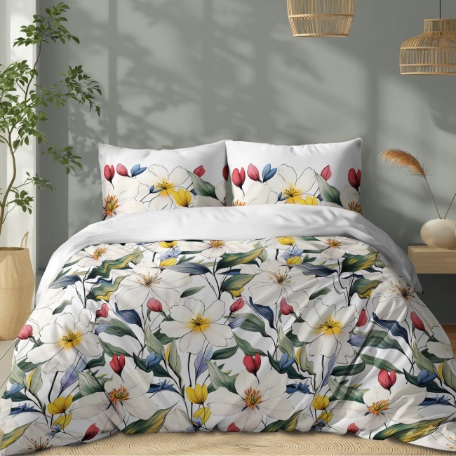 Przejdź do produktu Pościel bawełniana 160x200 Kwiaty Lata 5774A