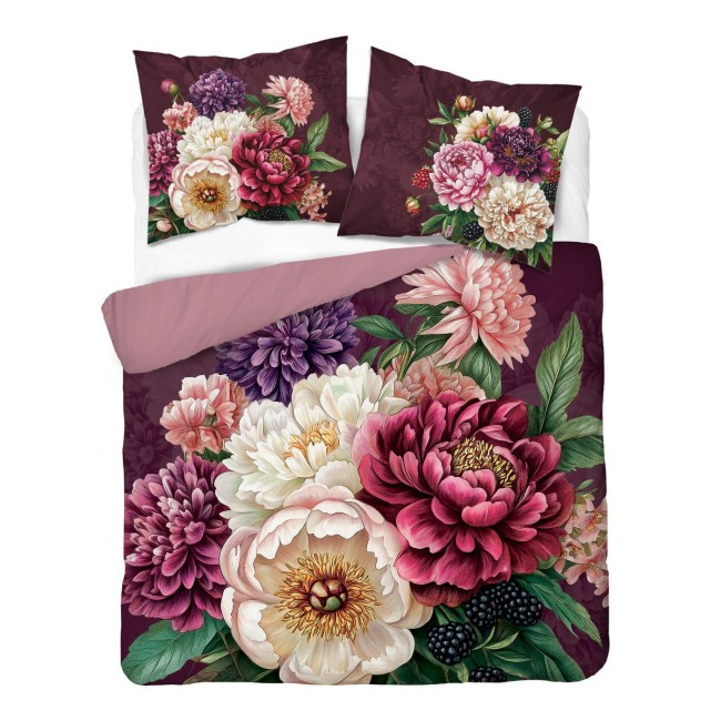 Przejdź do produktu Pościel satynowa bawełna 200x220 Burgundowy Ogród 5829A