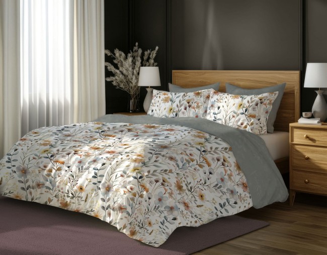Przejdź do produktu Pościel satynowa bawełna 160x200 Kwiatowa Polana BOHO 006