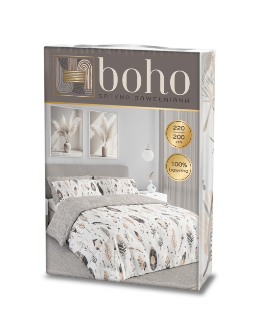 Przejdź do produktu Pościel satynowa bawełna 200x220 Pióra Spokoju BOHO 007