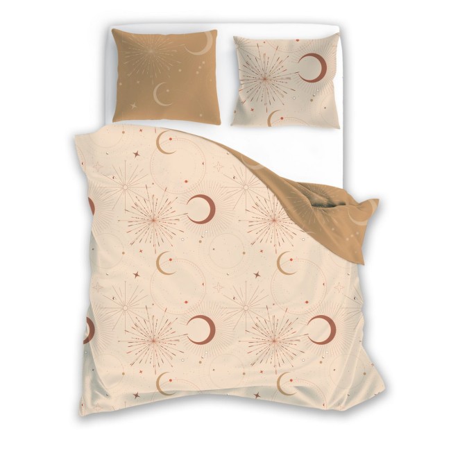 Przejdź do produktu Pościel satynowa bawełna 200x220 Karmelowa Galaktyka BOHO 010