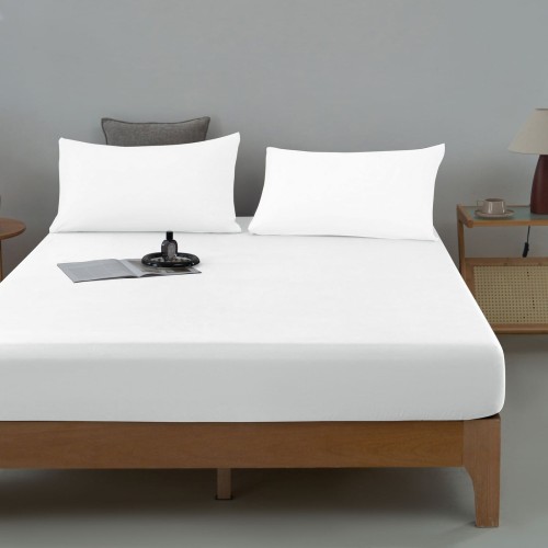 Prześcieradło z gumką 160x200 bawełna 100% satyna biel 3322