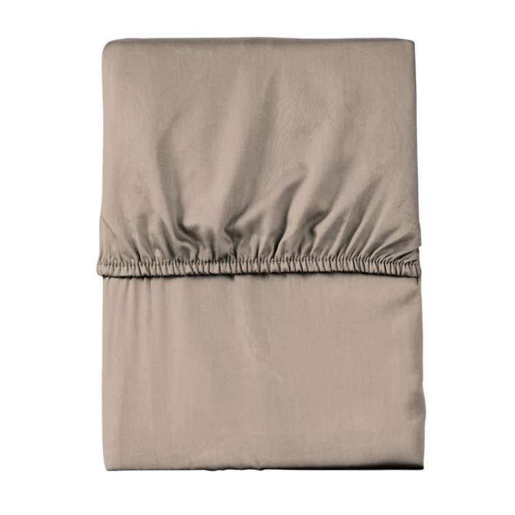Prześcieradło z gumką 90x200 mikrofibra satynowa taupe