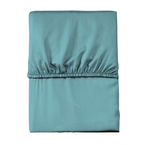 Prześcieradło z gumką 120x200 mikrofibra satynowa jasny turkusowy