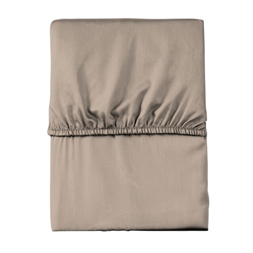 Prześcieradło z gumką 200x220 mikrofibra satynowa taupe