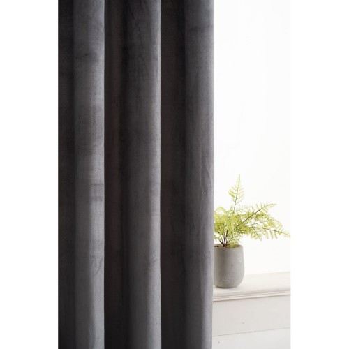Zasłona do salonu 140x250 na przelotkach welurowa jasny szary