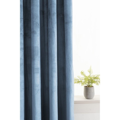 Zasłona do salonu 140x250 na przelotkach welurowa HAZE BLUE