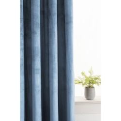 Zasłona 140x250 na taśmie żabki welurowa HAZE BLUE