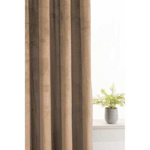 Zasłona 140x250 na taśmie żabki welurowa KHAKI