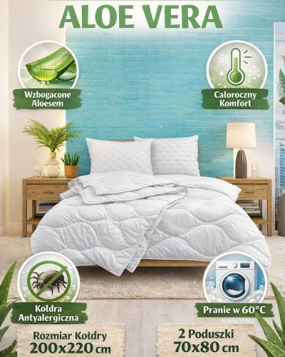 Komplet kołdra i poduszki 200x220 - cechy produktu